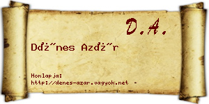 Dénes Azár névjegykártya